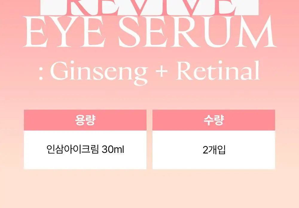 [눈가탄력/레티날] 조선미녀 인삼아이크림 30ml 2입 기획 상세페이지 2